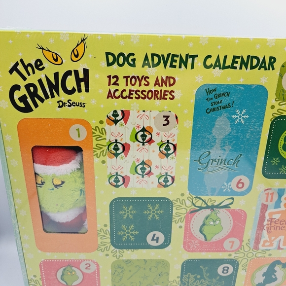 Dr. Seuss Grinch Holiday Dog Advent Box - 12 Days Of Grinch Fun - Picture 3 of 8